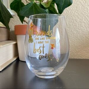 Friends wine glass hallmark NWT
